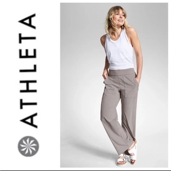 Athleta Chelsea Cargo Wide Leg Pant gray. Size 2. NWT - Picture 3 of 8